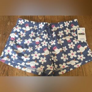 Blue Floral Print Shorts